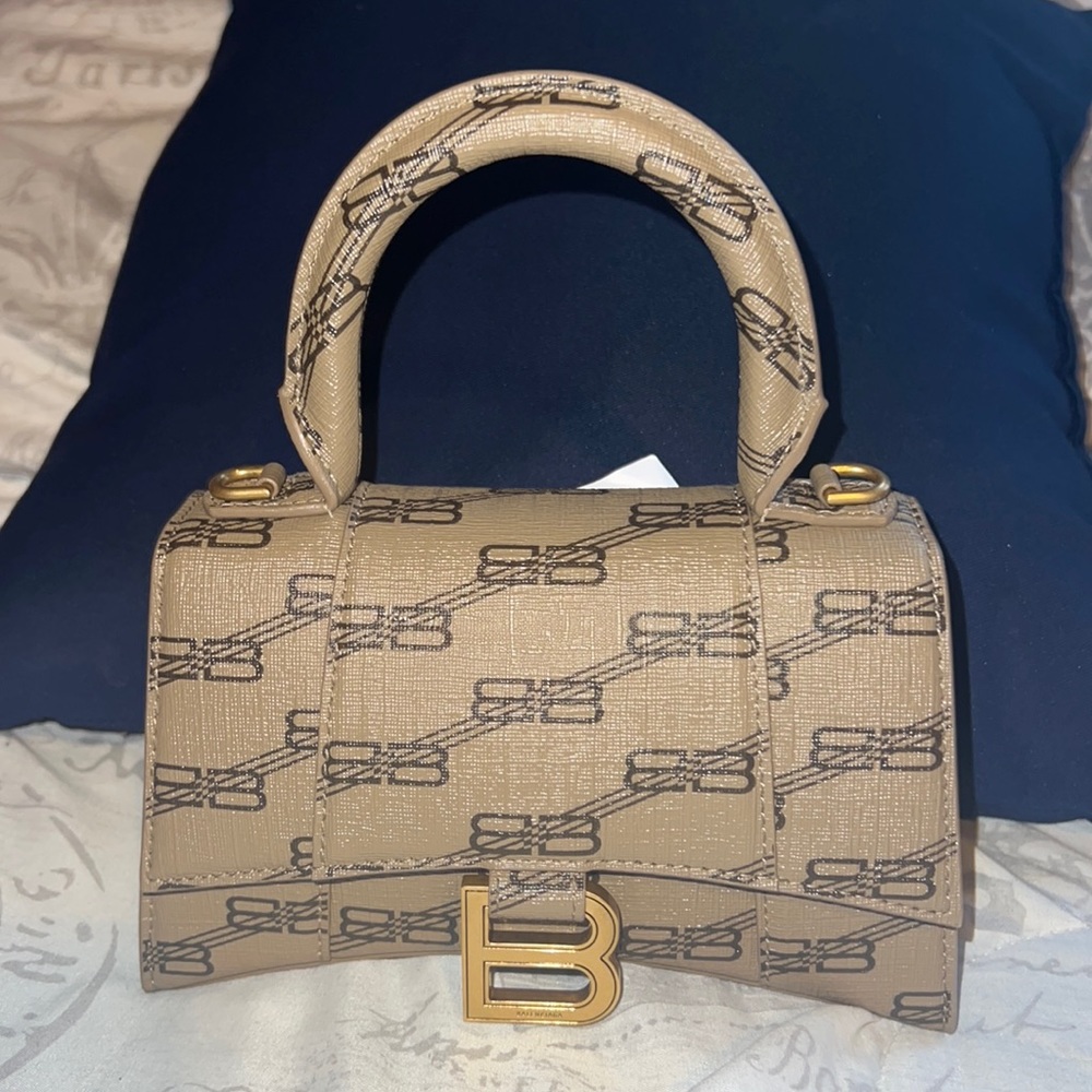 HOURGLASS XS HANDBAG BB MONOGRAM COATED CANVAS